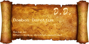 Dombos Dorottya névjegykártya